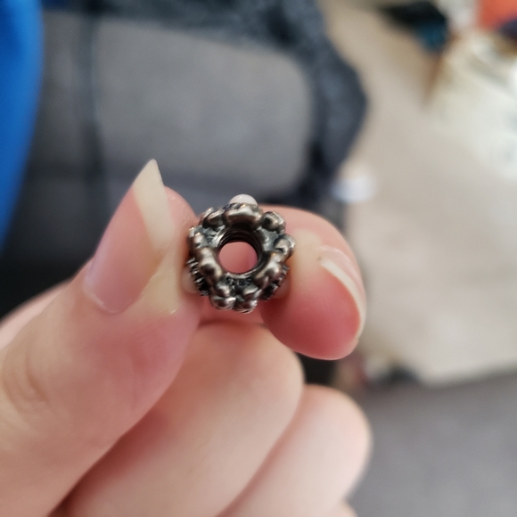 Pandora Retired Sterling Silver Pink Opal October Birthday Blooms Charm - Picture 2 of 8